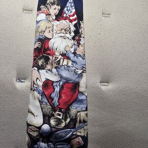 Holiday Novelty Neck Tie STAFFORD Old World Patriotic USA Flag Santa Christmas